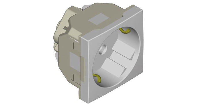 EFAPEL 45131 SAL BASE SCHUKO 2 MODULOS Q-45 ALUMINIO
